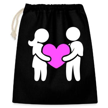 Couple In Love Heart - Gift Bag 40 x 50 cm - black - Front