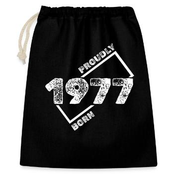 1977 - Geschenkbeutel aus Baumwolle (40 x 50 cm) - Schwarz - Vorne