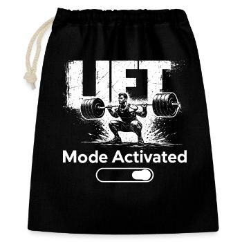 Lift Mode Activated Shirt Gym Fitness Workout - Geschenkbeutel aus Baumwolle (40 x 50 cm) - Schwarz - Vorne
