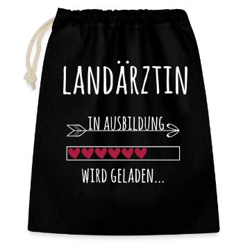 Landärztin Ausbildung Medizinstudium Ärztin - Geschenkbeutel aus Baumwolle (40 x 50 cm) - Schwarz - Vorne
