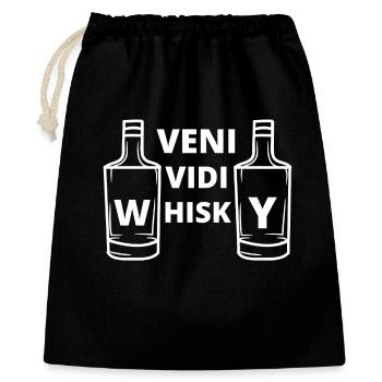 Whisky, Whisky trinken, Whisky-Liebhaber - Geschenkbeutel aus Baumwolle (40 x 50 cm) - Schwarz - Vorne