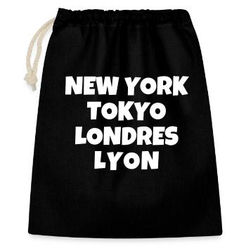 Lyon, French City, Rhône-Alpes - Gift Bag 40 x 50 cm - black - Front