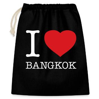 I LOVE BANGKOK - Geschenkbeutel aus Baumwolle (40 x 50 cm) - Schwarz - Vorne