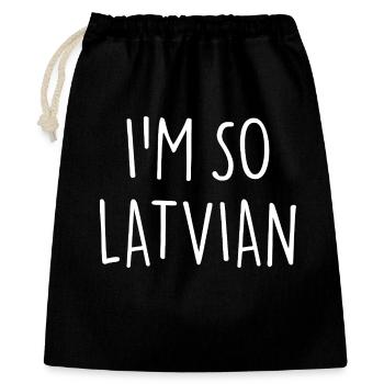 I'M SO LATVIAN Latvia Lettland - Gift Bag 40 x 50 cm - black - Front