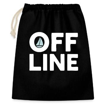 Offline – Segeln, Meer & Freiheit Spruchmotiv - Geschenkbeutel aus Baumwolle (40 x 50 cm) - Schwarz - Vorne