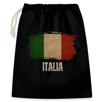 Flag of Italy Grunge, ich liebe Italien - Geschenkbeutel aus Baumwolle (40 x 50 cm) - Schwarz - Vorne