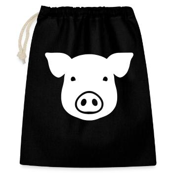 Cute Pig Head Icon Vector - Gift Bag 40 x 50 cm - black - Front