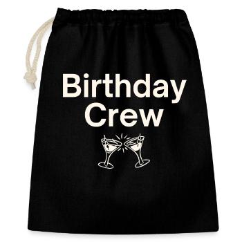 Birthday Crew - Geschenkbeutel aus Baumwolle (40 x 50 cm) - Schwarz - Vorne
