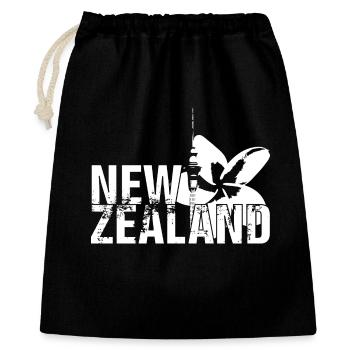 New Zealand - Geschenkbeutel aus Baumwolle (40 x 50 cm) - Schwarz - Vorne