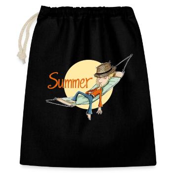 summer - Geschenkbeutel aus Baumwolle (40 x 50 cm) - Schwarz - Vorne