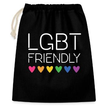 LGBT-freundlich - Geschenkbeutel aus Baumwolle (40 x 50 cm) - Schwarz - Vorne