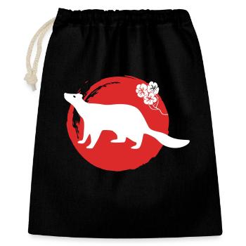 Marder Silhouette Japanisch - Geschenkbeutel aus Baumwolle (40 x 50 cm) - Schwarz - Vorne