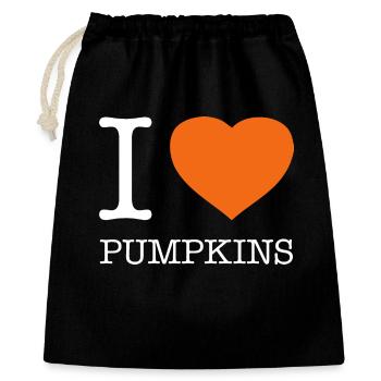 I LOVE PUMPKINS Kürbis Kürbisse - Gift Bag 40 x 50 cm - black - Front