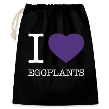 J’ADORE LES AUBERGINES - Sac cadeau 40 x 50 cm - noir - Devant