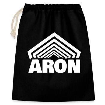First name Aron - Gift Bag 40 x 50 cm - black - Front