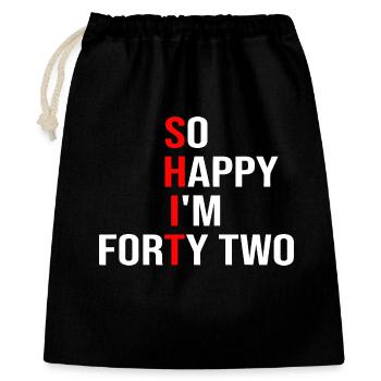 So Happy I'm Forty Two - Gift Bag 40 x 50 cm - black - Front