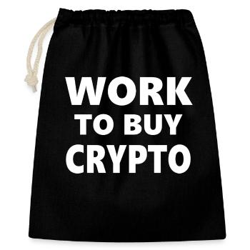 Cours de consommation : Travailler pour acheter de la crypto - Sac cadeau 40 x 50 cm - noir - Devant