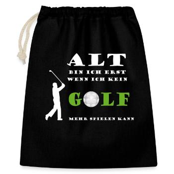 Golfspieler Golf Sport Alter altern junggeblieben - Geschenkbeutel aus Baumwolle (40 x 50 cm) - Schwarz - Vorne
