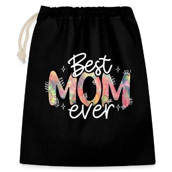 geschenk muttertag liebe mama best mum ever - Geschenkbeutel aus Baumwolle (40 x 50 cm) - Schwarz - Vorne