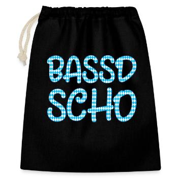 Bassd scho - Geschenkbeutel aus Baumwolle (40 x 50 cm) - Schwarz - Vorne