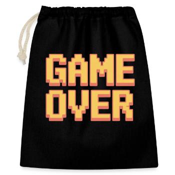 Game Over Retro Gamer Pixel Arcade Humour - Sac cadeau 40 x 50 cm - noir - Devant