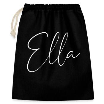 ella / handschrift name design (weiß) - Geschenkbeutel aus Baumwolle (40 x 50 cm) - Schwarz - Vorne