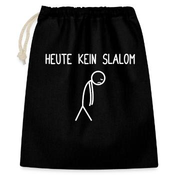 Heute kein Slalom lustiges Apres Ski Skifahrer Ski - Geschenkbeutel aus Baumwolle (40 x 50 cm) - Schwarz - Vorne