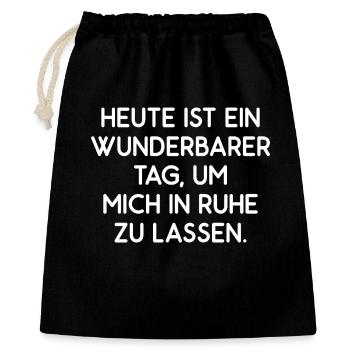Heute ist ein guter Tag mich in Ruhe zu lassen - Geschenkbeutel aus Baumwolle (40 x 50 cm) - Schwarz - Vorne