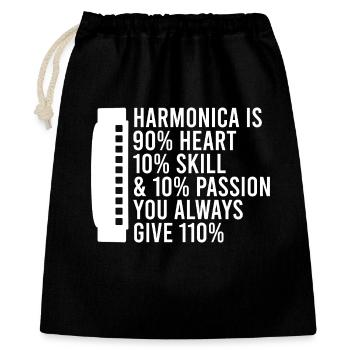 Harmonica Musican Heart Skill Passion Harmonica - Gift Bag 40 x 50 cm - black - Front