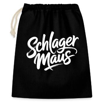 Schlager Maus Party Crew JGA Frauen Schlagermaus - Geschenkbeutel aus Baumwolle (40 x 50 cm) - Schwarz - Vorne