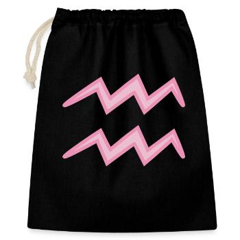Aquarius Zodiac Sign Symbol Pastel Pink - Gift Bag 40 x 50 cm - black - Front