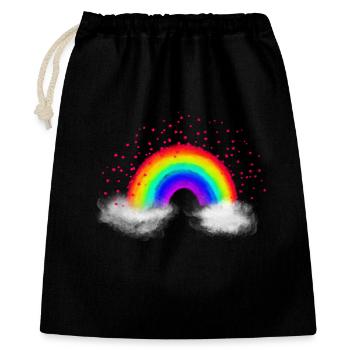 Regenbogen Wolken - Geschenkbeutel aus Baumwolle (40 x 50 cm) - Schwarz - Vorne