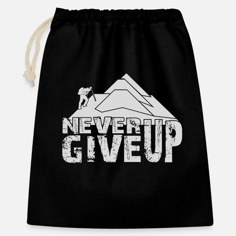 CLIMBING NEVER GIVE UP - Gift Bag 40 x 50 cm - black