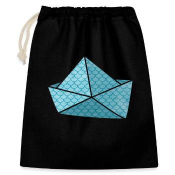 Paper boat fish shed holiday ready ship boat - Gift Bag 40 x 50 cm - black - Front