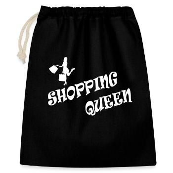 SHOPPING QUEEN - Geschenkbeutel aus Baumwolle (40 x 50 cm) - Schwarz - Vorne