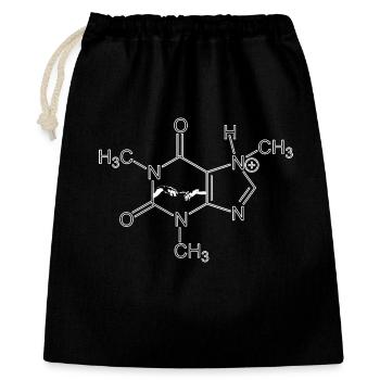 Koffein-Molekül – Energie zum Anziehen - Geschenkbeutel aus Baumwolle (40 x 50 cm) - Schwarz - Vorne