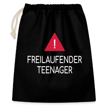 Beware of free-running teenagers - Gift Bag 40 x 50 cm - black - Front