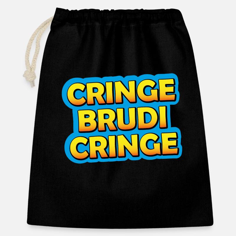 Cring Brudi Cring Neon Grafik - Geschenkbeutel aus Baumwolle (40 x 50 cm) - Schwarz