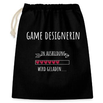 Game Design Studium Beruf Game Designerin - Geschenkbeutel aus Baumwolle (40 x 50 cm) - Schwarz - Vorne