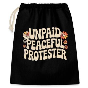 Unpaid Peaceful Protester Activist Saying Demo - Gift Bag 40 x 50 cm - black - Front