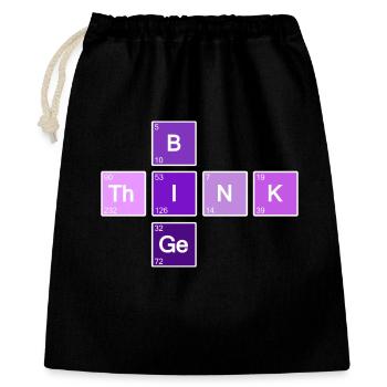 Think Big (Lila) - Geschenkbeutel aus Baumwolle (40 x 50 cm) - Schwarz - Vorne