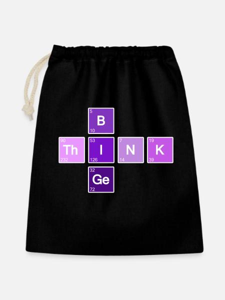 Think Big (Lila) - Geschenkbeutel aus Baumwolle (40 x 50 cm) - Schwarz