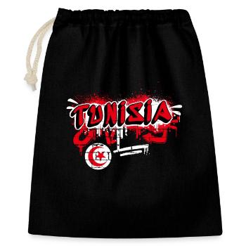 Tunesien Graffiti Flaggen Design - Geschenkbeutel aus Baumwolle (40 x 50 cm) - Schwarz - Vorne