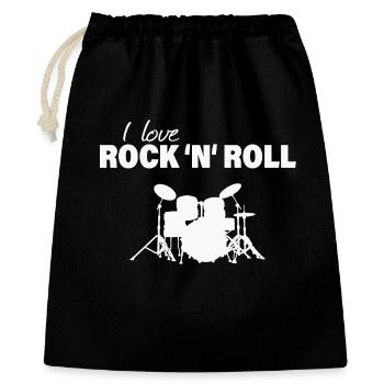 ROCK AND ROLL - Geschenkbeutel aus Baumwolle (40 x 50 cm) - Schwarz - Vorne