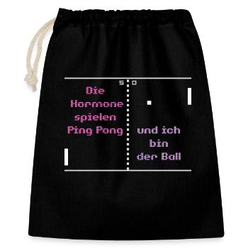 Les hormones jouent au ping-pong et je suis la balle - Sac cadeau 40 x 50 cm - noir - Devant