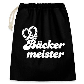 Bäckermeister - Geschenkbeutel aus Baumwolle (40 x 50 cm) - Schwarz - Vorne