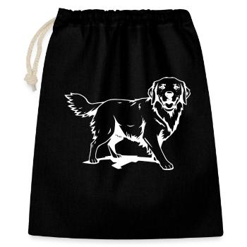 Golden Retriever Hunde T-shirt Hundeshirt Geschenk - Geschenkbeutel aus Baumwolle (40 x 50 cm) - Schwarz - Vorne