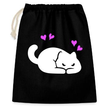Amour des chats - Sac cadeau 40 x 50 cm - noir - Devant