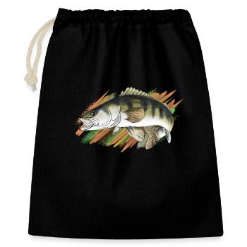 pike-perch - Gift Bag 40 x 50 cm - black - Front