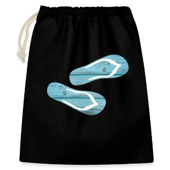 Slippers Flip Flops Holiday Wooden Boards cool - Gift Bag 40 x 50 cm - black - Front